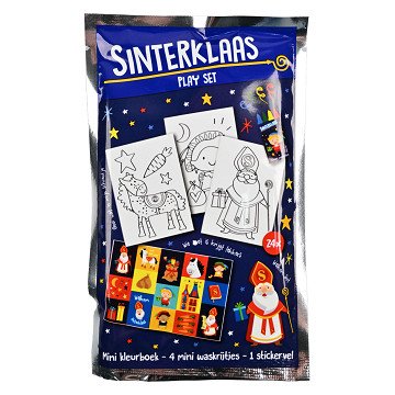 Kleurboekje Sinterklaas met 4 Waskrijtjes en Stickervel