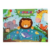 Postcards Coloring for Kids - Zoo