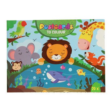 Postkarten zum Ausmalen für Kinder – Zoo
