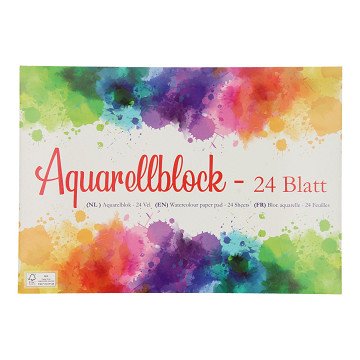 Aquarelblok A4, 24 vellen