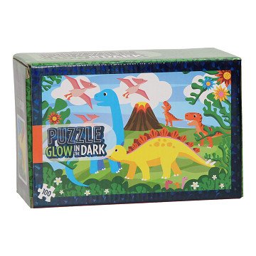 Jigsaw puzzle Glow in the Dark - Dinos, 100 pcs.