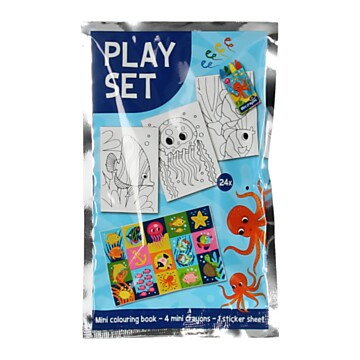 Underwater world treat set: Coloring book, crayons & sticker sheet