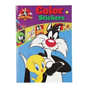 Warner Bros Color Coloring Book Looney Tunes with Stickers