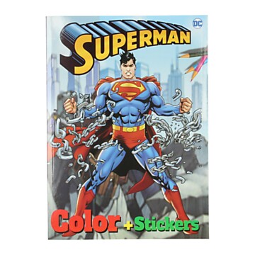 Warner Bros Color Coloring Book Superman with Stickers