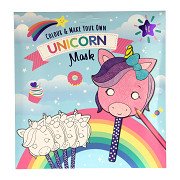 Masken selbst bemalen und gestalten – Einhorn, 4 Stück.