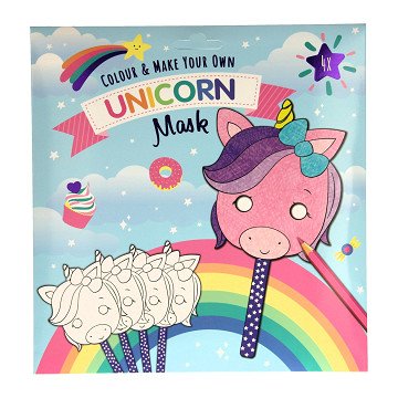 Color and Make your own Masks - Unicorn, 4pcs.