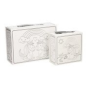 Color your own Unicorn suitcases, Set of 2