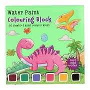 Watercolor Coloring Book Set Dinos