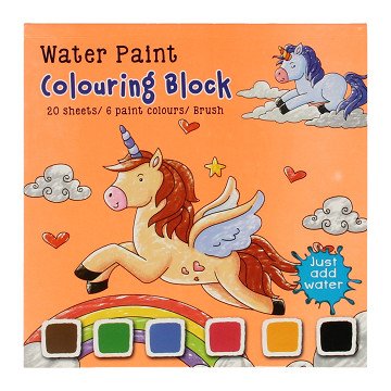 Watercolor Coloring Book Set Unicorn