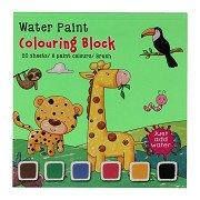 Watercolor Coloring Book Set Wild Animals