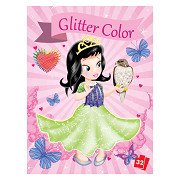 Coloring book with glitter pages