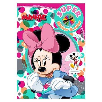 Minnie Mouse Super Sticker & Color Coloring Book