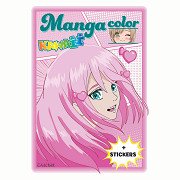 Manga Color Kawaii and Stickers Coloring Book