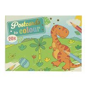 Postkaarten Kleuren Dinosaurus