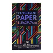 Transparant Papier Gekleurd, 10st.