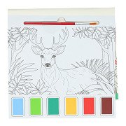 Aquarell-Malblock Erwachsene - Waldtiere - inkl. Pinsel und 6 Aquarellfarben