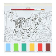 Aquarell-Malblock Erwachsene – Wilde Tiere – inkl. Pinsel und 6 Aquarellfarben