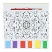 Aquarell-Malblock Erwachsene – Mandalas – inkl. Pinsel und 6 Aquarellfarben