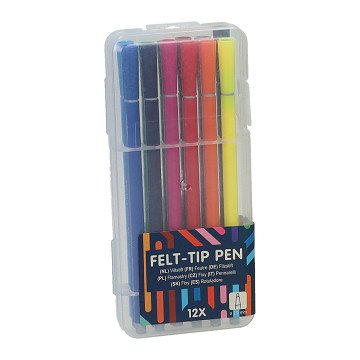 Filzstift-Set in Aufbewahrungsbox, 12-tlg.
