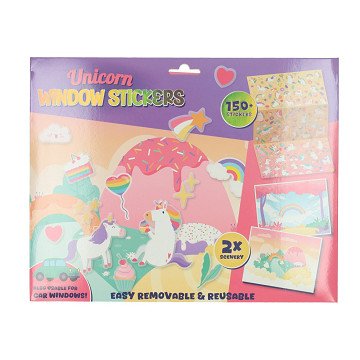 Herbruikbare Eenhoorn Raamstickers, 150st.
