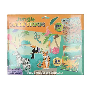 Herbruikbare Jungledieren Raamstickers, 150st.