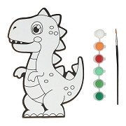 Canvas Schilderen - Dino - incl Penseel en 6 kleuren verf