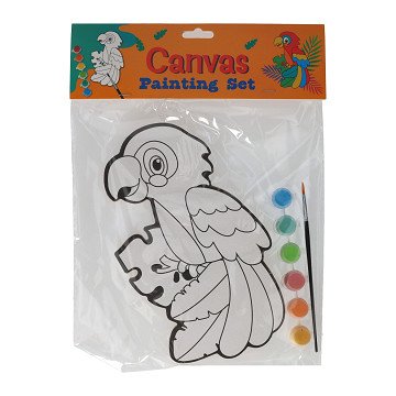 Canvas Painting - Parrot - incl Brush and 6 colors of paint