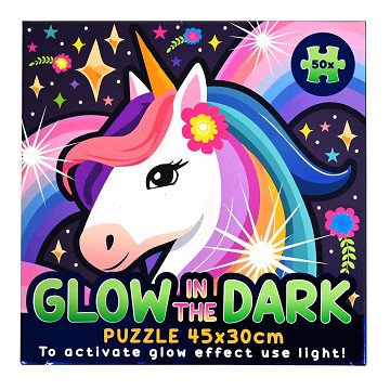 Glow in the Dark Unicorn Puzzle - 50 pcs.