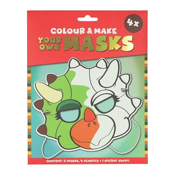 Color Your Own Dino Mask - 4 Masks