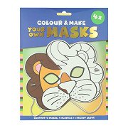 Kleur je eigen Masker Leeuw - 4 Maskers