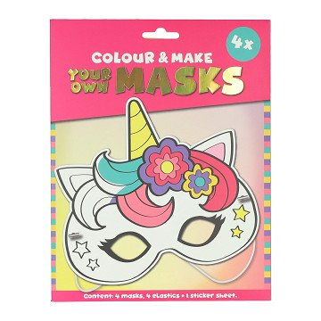 Color Your Own Unicorn Mask - 4 Masks