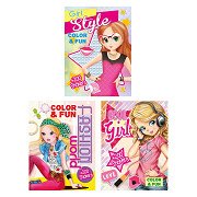 Color & Fun Girls Coloring Book with 200 Stickers