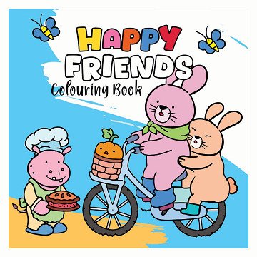 Happy Friends Coloring Book - 96 pages.