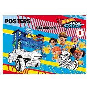 Hot Wheels Posterboek om te Kleuren met Stickers