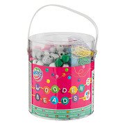 Bucket with Wooden Beads, 250gr.