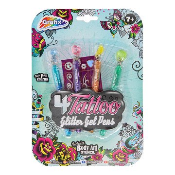 Tattoo Gel Pens Glitter, 4 pcs.