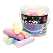 Jumbo Sidewalk Chalk in Bucket, 15 pcs.