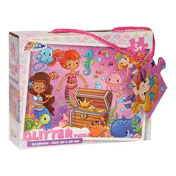 Glitter Mermaid Puzzle, 24 pieces.