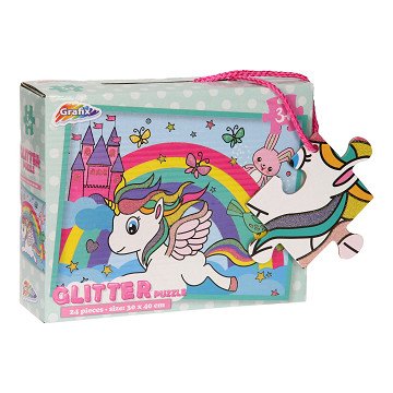 Glitter Puzzle Unicorn, 24 pcs.
