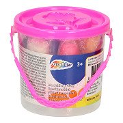 Eimer mit farbiger Knete, 12 Stück – Rosa