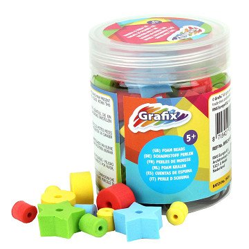 Colored Foam Beads in Pot