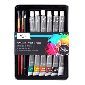 Aquarellfarben mit Zubehör, 16-tlg.