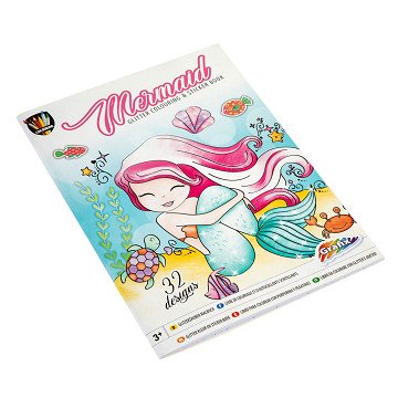 Glitter Kleur- en Stickerboek - Zeemeermin