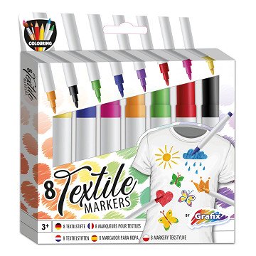 Textile markers, 8 pcs.