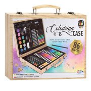 Wooden Artist Coloring Case, 86 pcs.