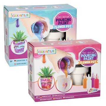 Pouring Paint Flower Pot Decorate