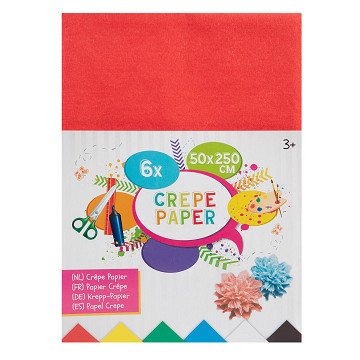 Crepe paper 6 colors, 50x250cm