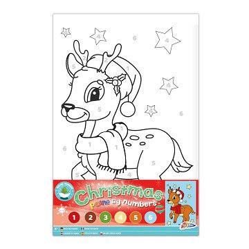 XMAS Canvas Paint by Number - Reindeer