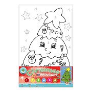Ga terug interieur Schema XMAS Canvas Painting by Numbers - Christmas Tree | Thimble Toys