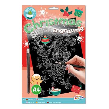 Weihnachts-Kratzbild A4